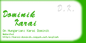 dominik karai business card
